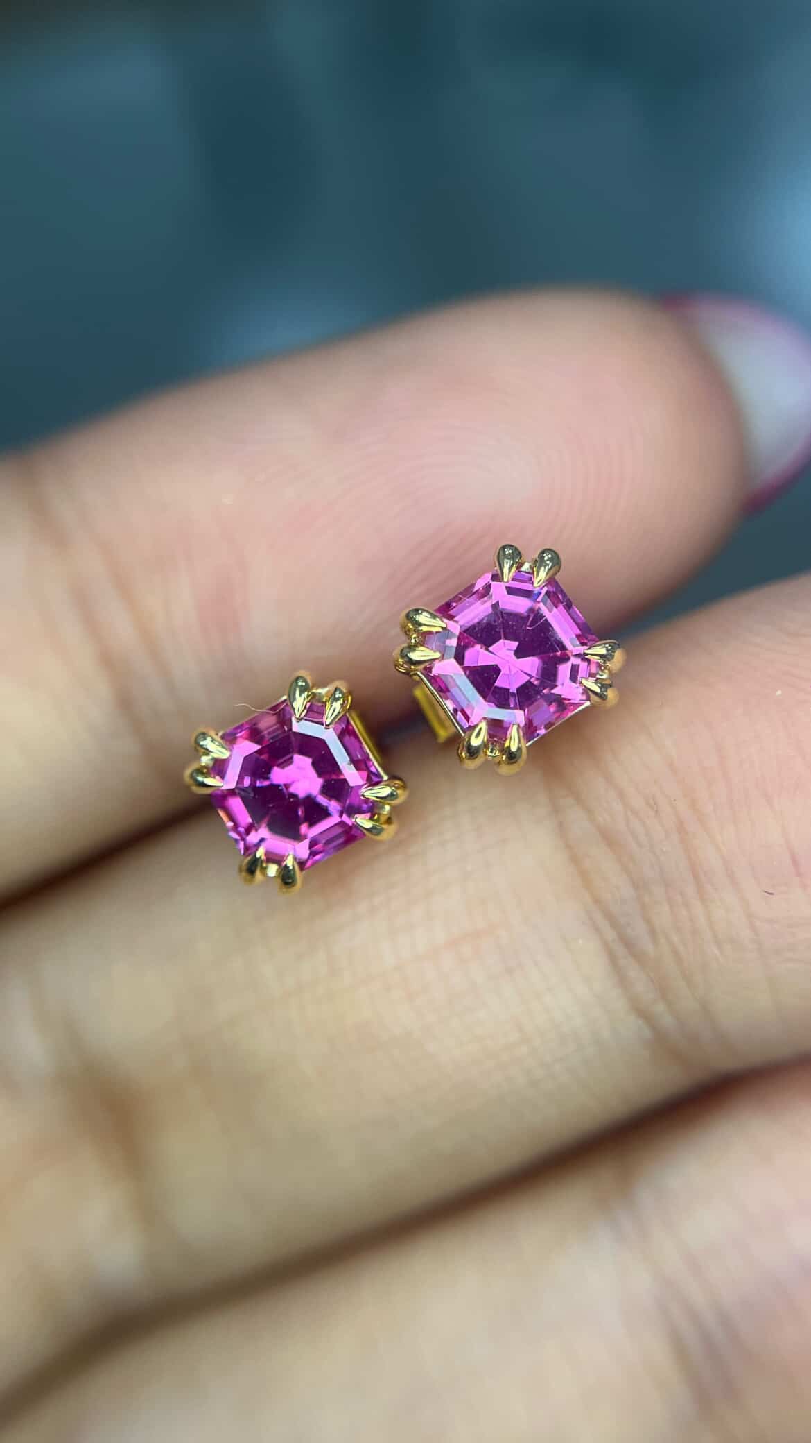 Pink Sapphire Studs